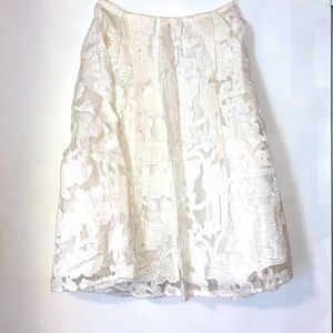 NWT Mendocino A.Peach White Floral Overlay Full Midi Skirt - Size S